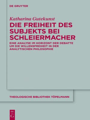 cover image of Die Freiheit des Subjekts bei Schleiermacher